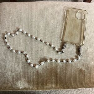 Ossa Shoulder Length Pearl Phone strap and Case